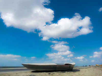 Fishing Boat on Shore, Manzala Lake Coast, Dakahlia