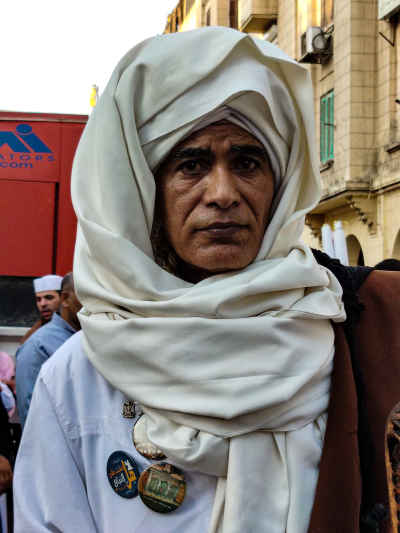 Sufi Participant Wearing Traditional Turban During Islamic New Year Procession