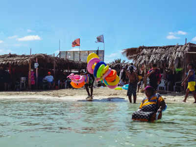 Beach Vendor Selling Inflatables, Cleopatra Beach Marsa Matruh