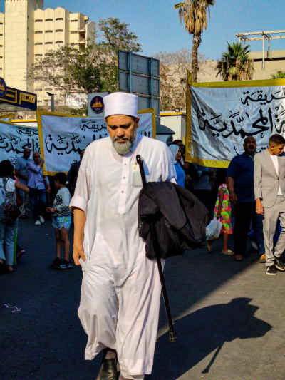 Sufi Elder in White Jalabiya at Islamic New Year Cairo