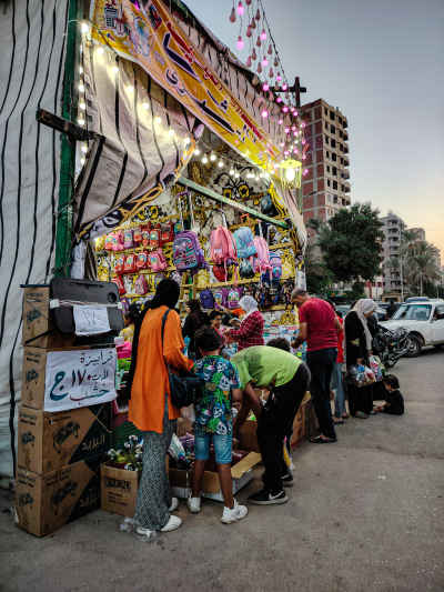 Egyptian Family Shopping for School Supplies, Cairo Market