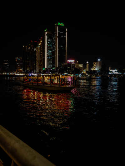 Nile River Boat at Night, Zamalek Cairo