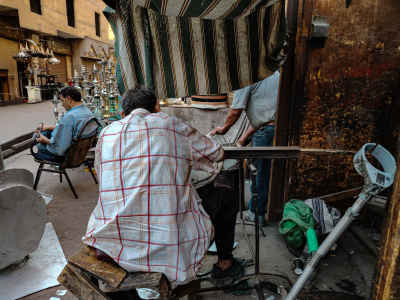 Blacksmith and Welder Working, Taht El Rab Street Cairo