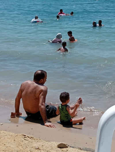 Father and Son on Alexandria Beach