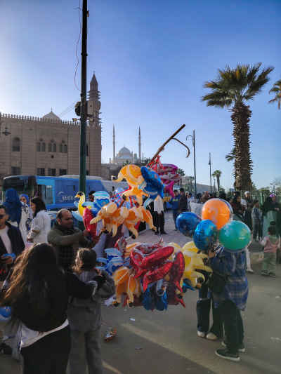 Eid al-Fitr Balloon Vendors Outside Al-Rifai Mosque Cairo