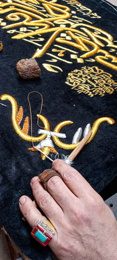 Siyama Embroidery Detail, Worker Hand, Cairo