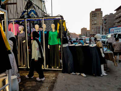 Girl Shopping for School Uniform, El Shorafa Market Cairo