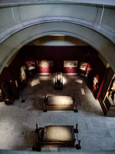 Egyptian Museum Interior Artifacts Overhead View, Cairo