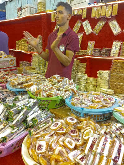 Street Vendor Selling Moulid Sweets, Ramsis Cairo