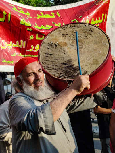 Sufi Drummer at Islamic New Year Procession Cairo