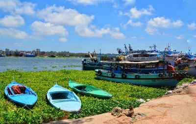 Colorful Fishing Boats on Nile at Rashid Port