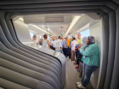 Monorail Interior Passengers, New Administrative Capital Egypt
