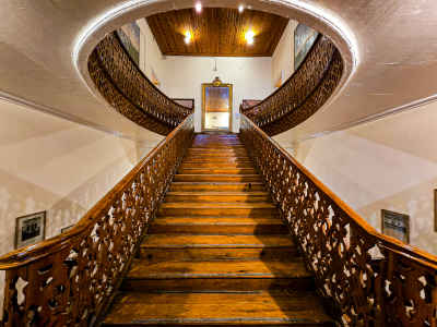 Historic Wooden Staircase, Agricultural Museum Palace, Giza