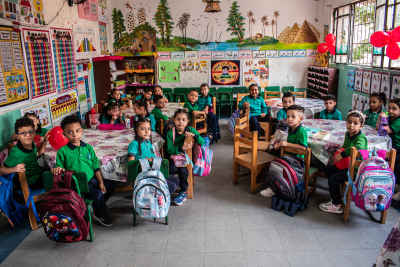 KG1 Students First Day of School, Cairo