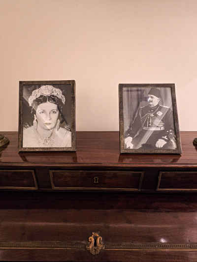 Queen Nazli and King Farouk Framed Portraits, Qubba Palace