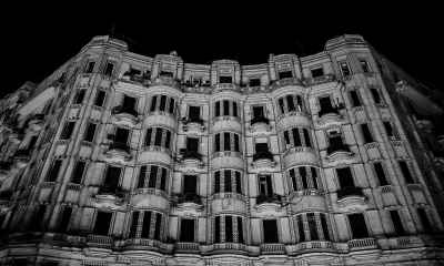 Khedival Cairo Art Nouveau Building, Orabi Square Night
