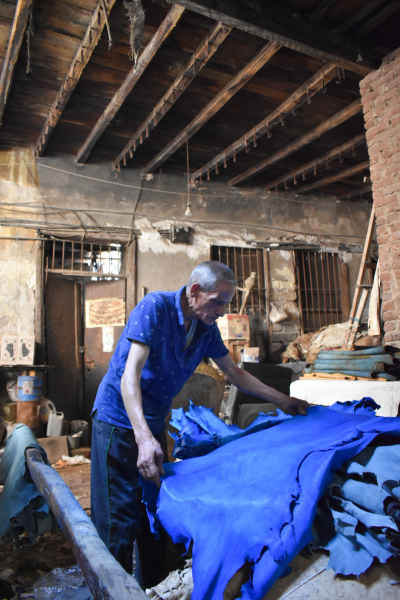 Leather Tanner Working with Dyed Hides, Cairo