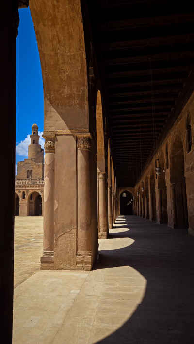 Ibn Tulun Mosque Arcade and Spiral Minaret Cairo