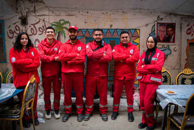 Egyptian Red Crescent Team at Ramadan Iftar, Matareya Cairo