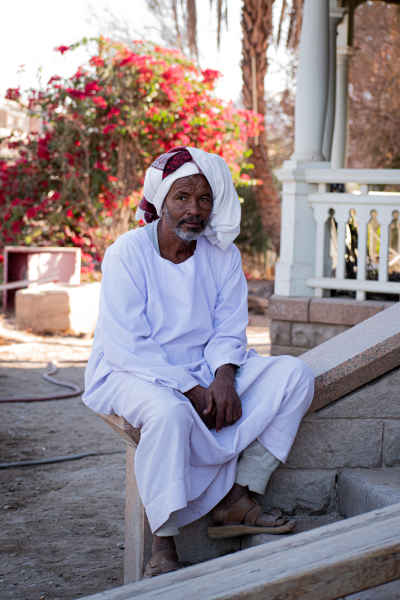 Nubian Guard Seated Outdoors, Aswan Egypt
