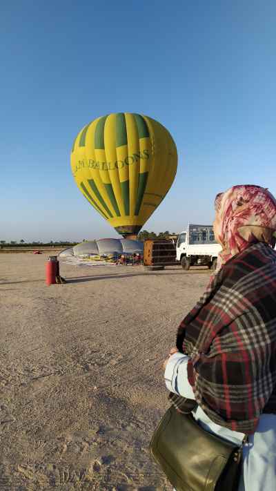 Hot Air Balloon Launch Preparation, Luxor Egypt