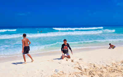 Children Playing on Beach, Eco Island Beach Al Alamein