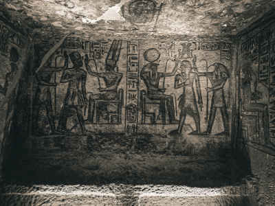 Ancient Hieroglyphic Carvings Inside Abu Simbel Temple