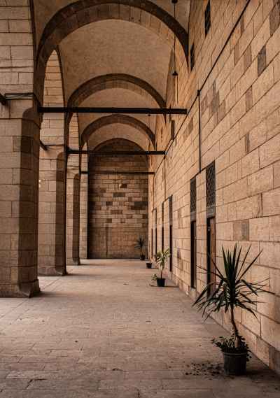 Sultan Faraj Ibn Barquq Mosque Arcade, Mamluk Cemetery Cairo