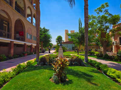 Italian Hospital Garden with Bust Statue, Cairo