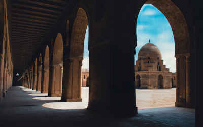 Ibn Tulun Mosque Arches and Dome Cairo