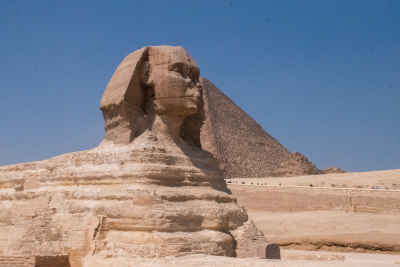 Great Sphinx and Pyramid of Khafre, Giza