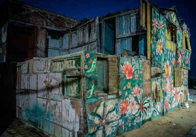 Painted Fishermen Houses at Night, Al-Maks Alexandria