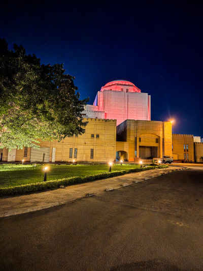 Cairo Opera House Illuminated at Night, Egypt