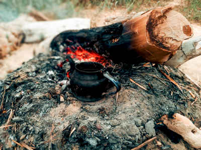 Traditional Tea Brewed on Open Fire, Siwa Oasis