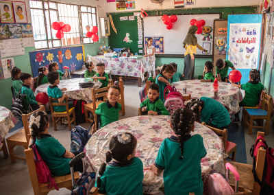 KG1 Students First Day of School, Cairo