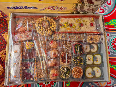 Moulid Sweets Assortment Display, Al-Abbaseya Cairo