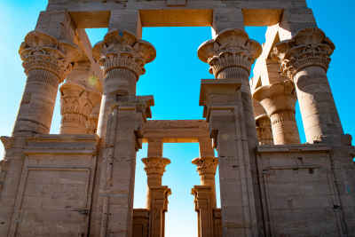 Philae Temple Ancient Columns Aswan Egypt