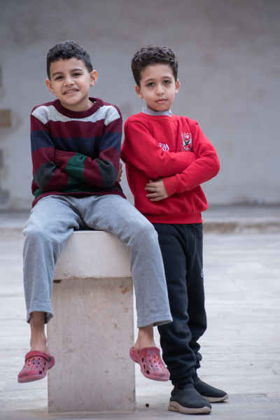 Two Egyptian Boys Posing in Al-Darb Al-Ahmar Cairo
