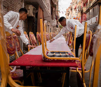 Ramadan Iftar Street Table Setup, Al-Matariyya Cairo