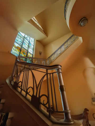 Rkn Farouk Historic Staircase with Stained Glass, Cairo