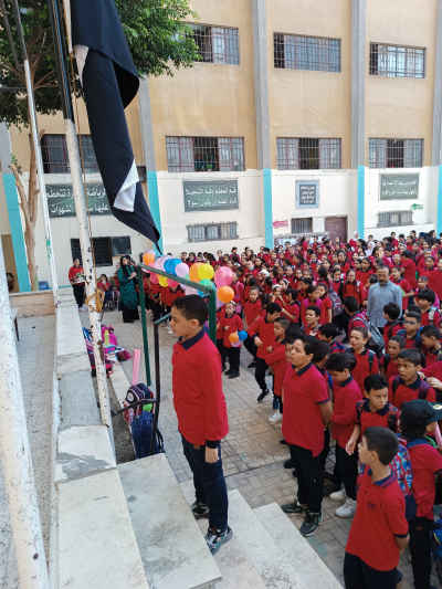 Students Morning Assembly, Saqr Quraish Experimental Language School Cairo