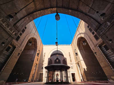 Sultan Hassan Mosque Courtyard Ablution Fountain Cairo