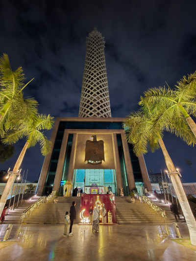 Cairo Tower Entrance at Night, Zamalek