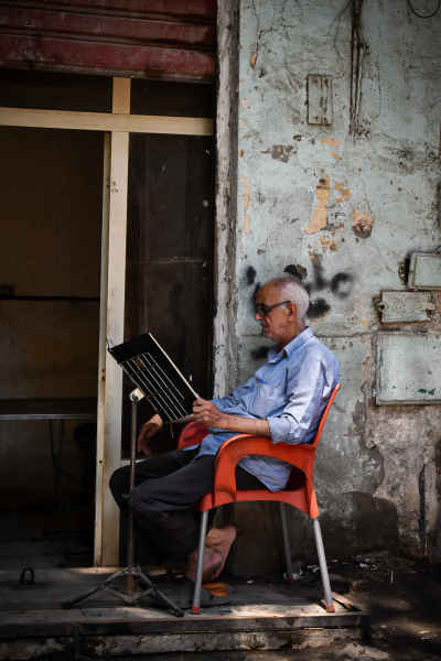 Elderly Man Reading Quran, Al-Gamaliya Cairo