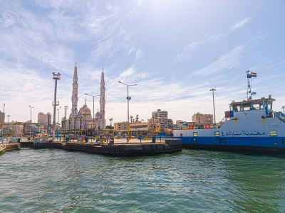 Port Said Ferry Terminal Mosque Waterfront Egypt