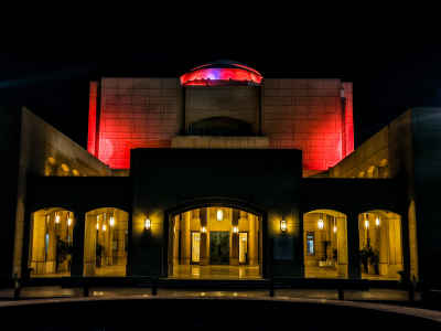 Egyptian Opera House Facade Night Illumination Cairo