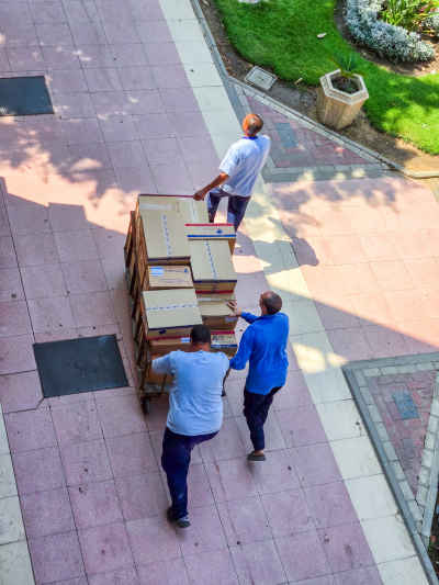 Hospital Workers Pushing Supply Cart, Italian Hospital Cairo