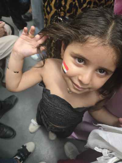 Egyptian Girl Face Paint Flag Cairo Metro Win