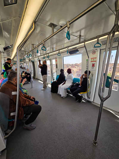 Passengers Inside New Administrative Capital Monorail, Cairo
