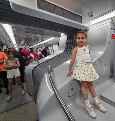 Child Inside New Administrative Capital Monorail, Cairo